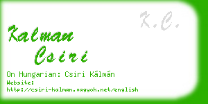 kalman csiri business card